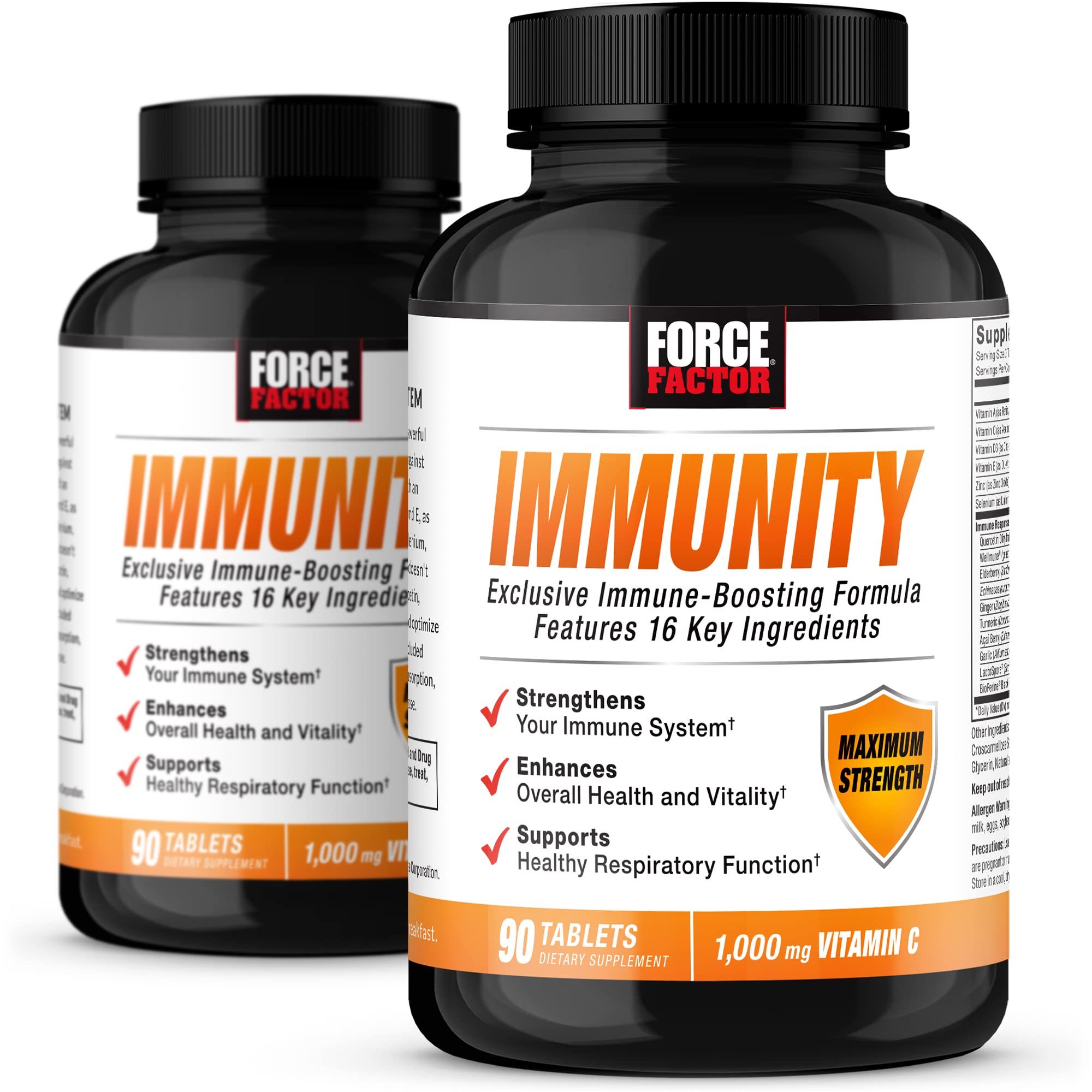 Force Factor Immunity bottle front view for daily wellness support.