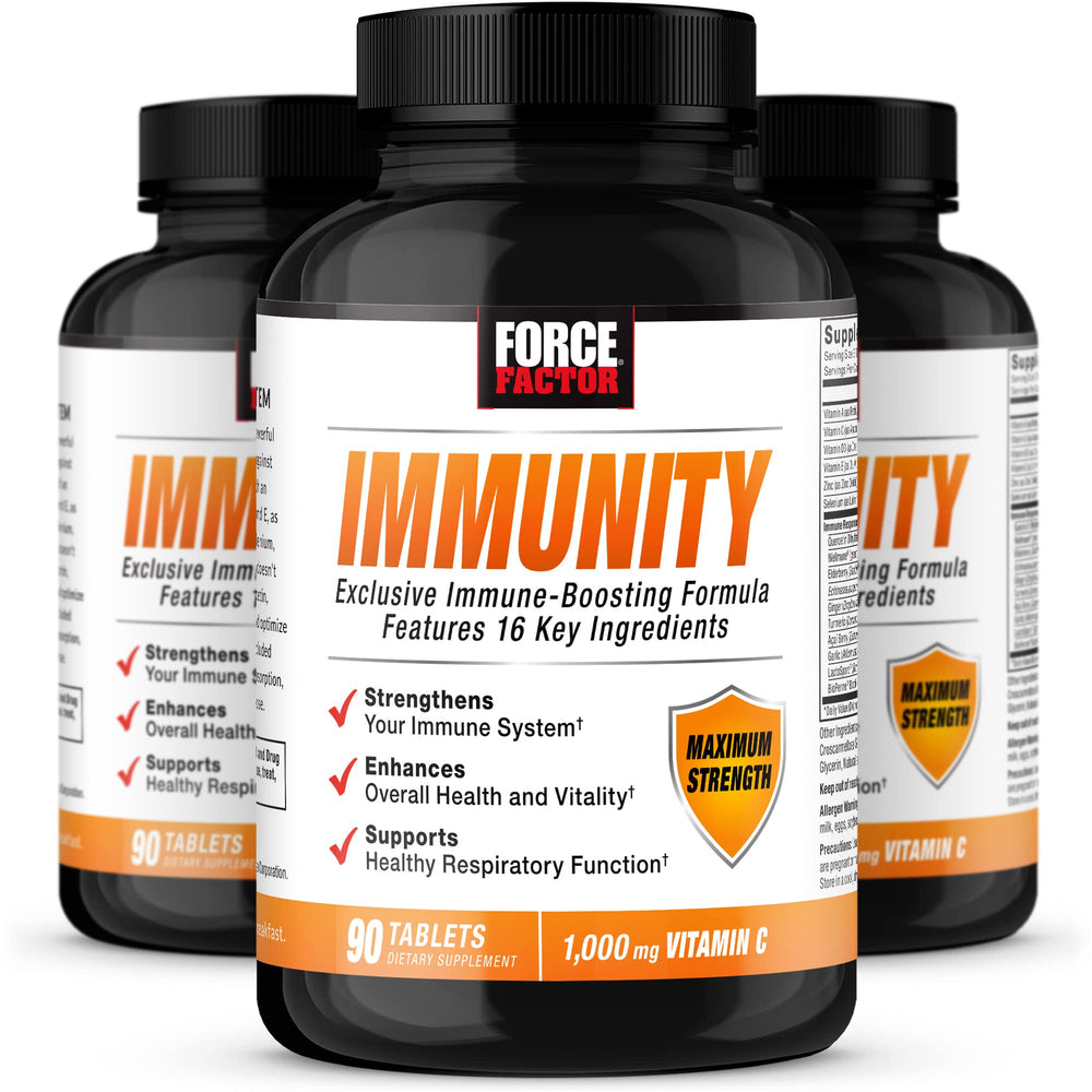 Force Factor Immunity elderberry bottle for daily immune support.