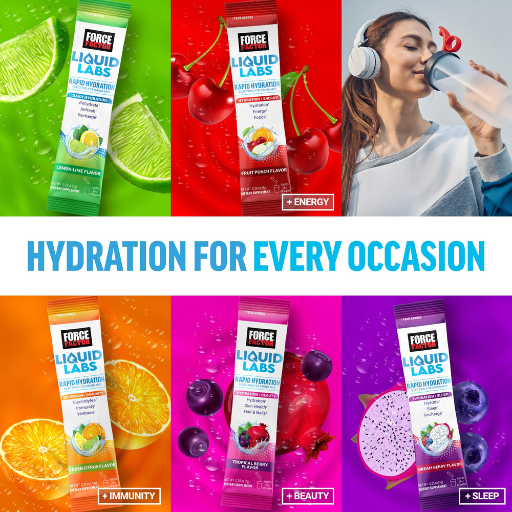 Force Factor Liquid Labs stick-packs travel-ready setup for ease of use.