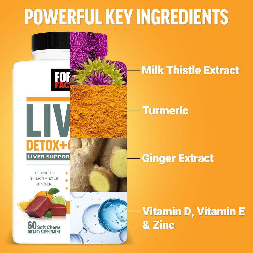 Individual wrapped Force Factor Liver Detox Soft Chews for on-the-go use