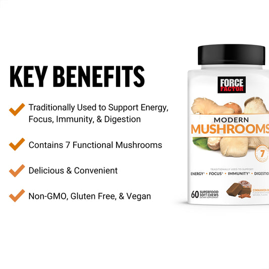 Close-up of Modern Mushrooms Soft Chews showing chewy texture for focus.