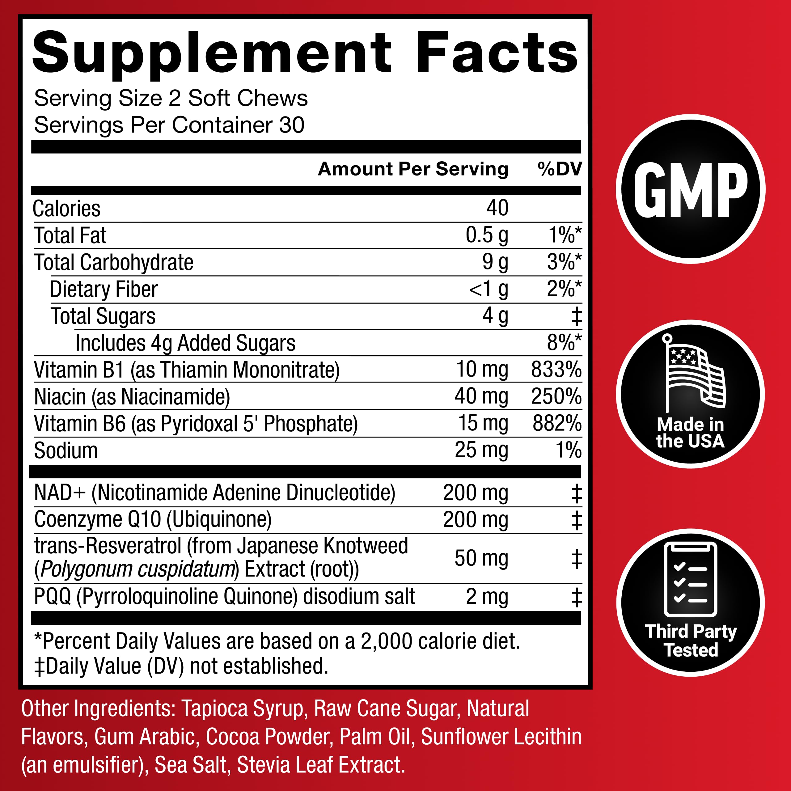Force Factor NAD+ Longevity soft chews on kitchen counter for easy daily use.