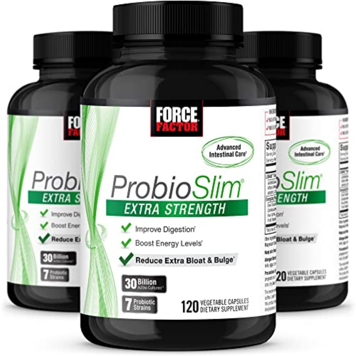 Force Factor ProbioSlim extra-strength bottle supports daily gut health.