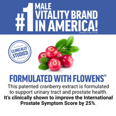 Force Factor Prostate Advanced label details highlighting Flowens cranberry extract.