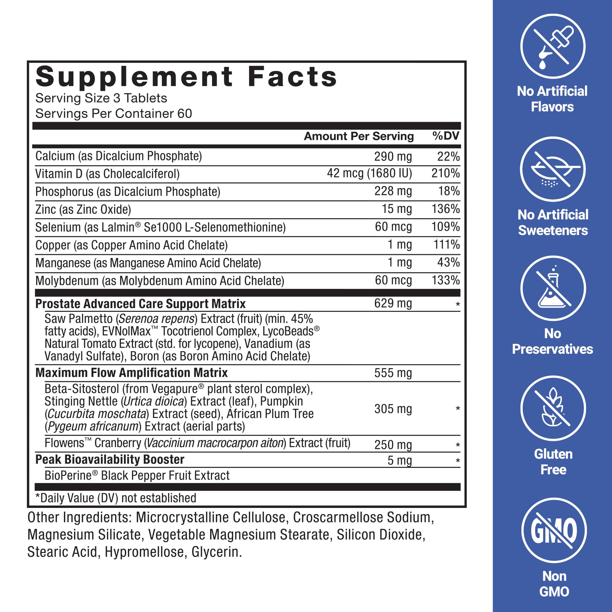 Force Factor Prostate Advanced tablets dispensed for daily use.