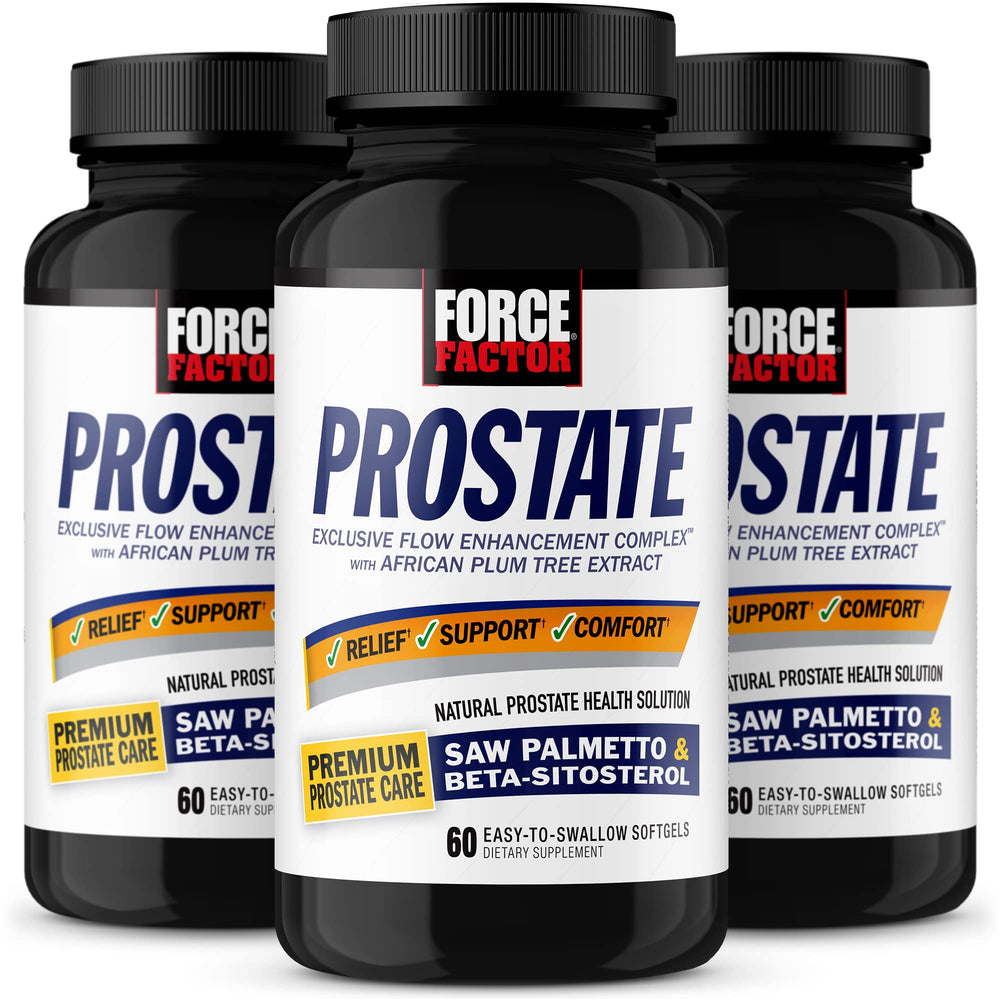 Force Factor Prostate bottle front view for daily urinary support.