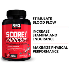 Force Factor SCORE 2 Pack bottle back shows ingredients list for nitric oxide support