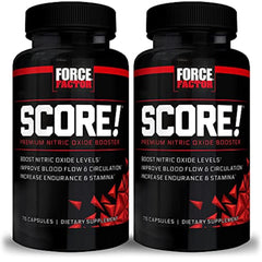 Force Factor Score bottle front, energy support for workouts.