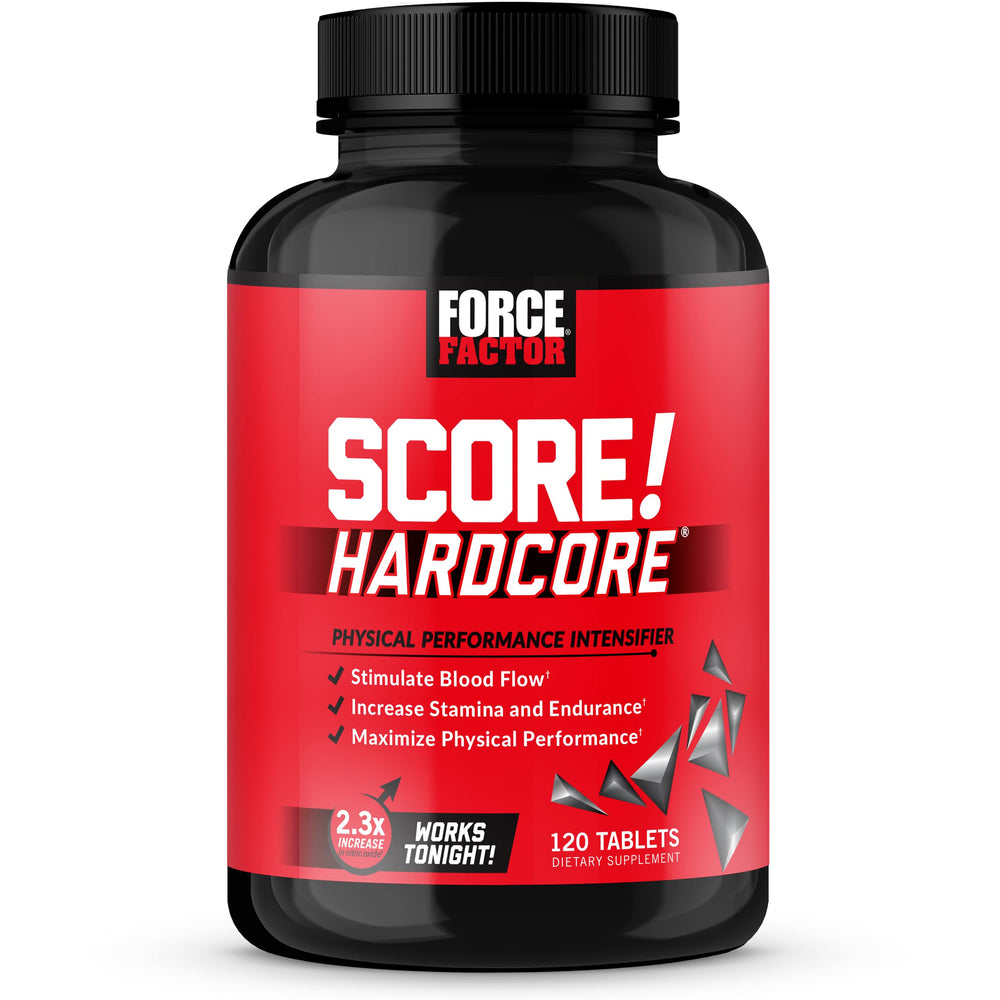 Force Factor Score Hardcore bottle front view for stamina support