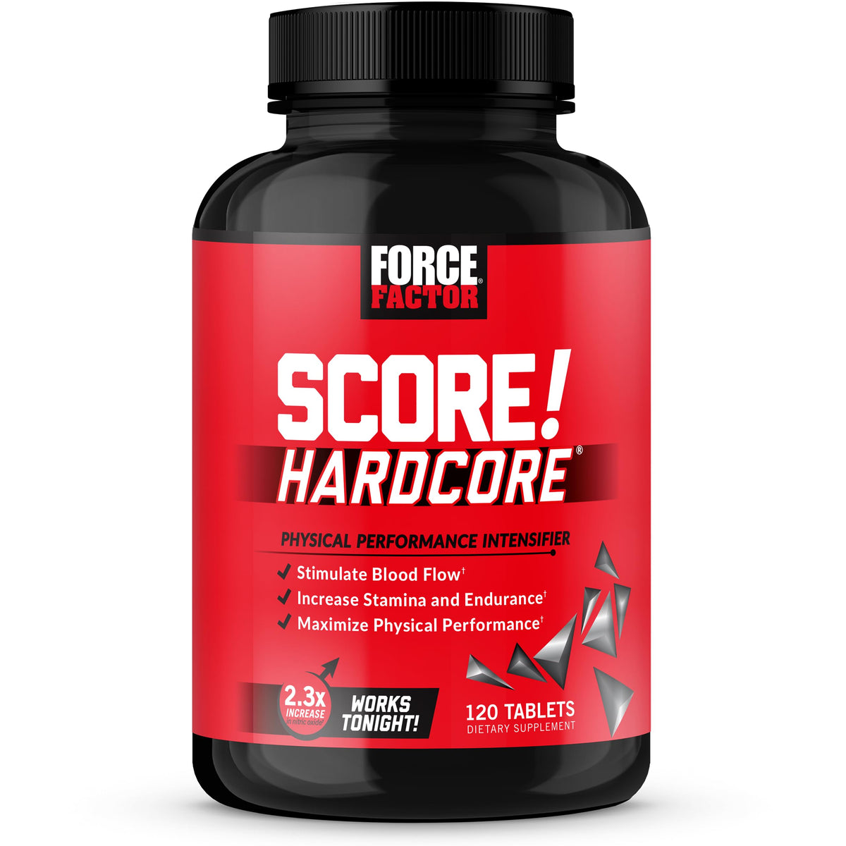 Force Factor Score Hardcore bottle front view for stamina support