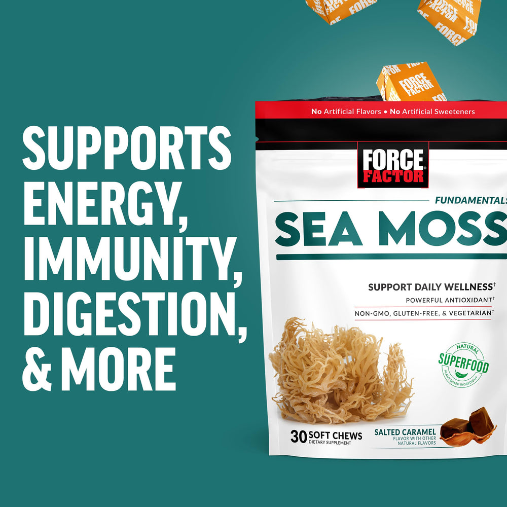 Force Factor Sea Moss Soft Chews vegan-friendly label for daily nutrition