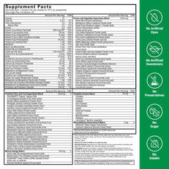 Digestive enzymes and probiotics icons on Smarter Greens packaging