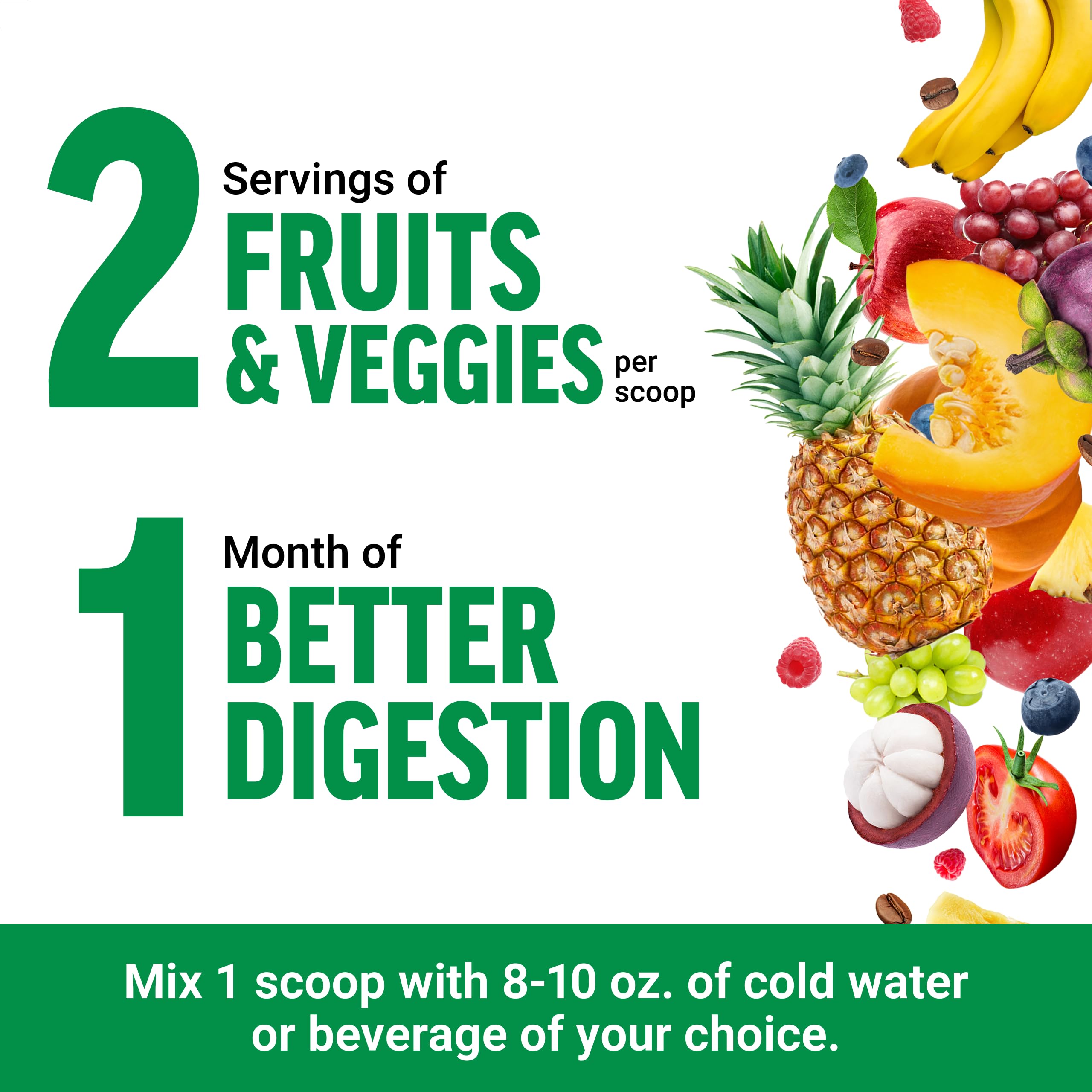 Force Factor Smarter Greens powder blended into a smoothie for a nutrient boost.