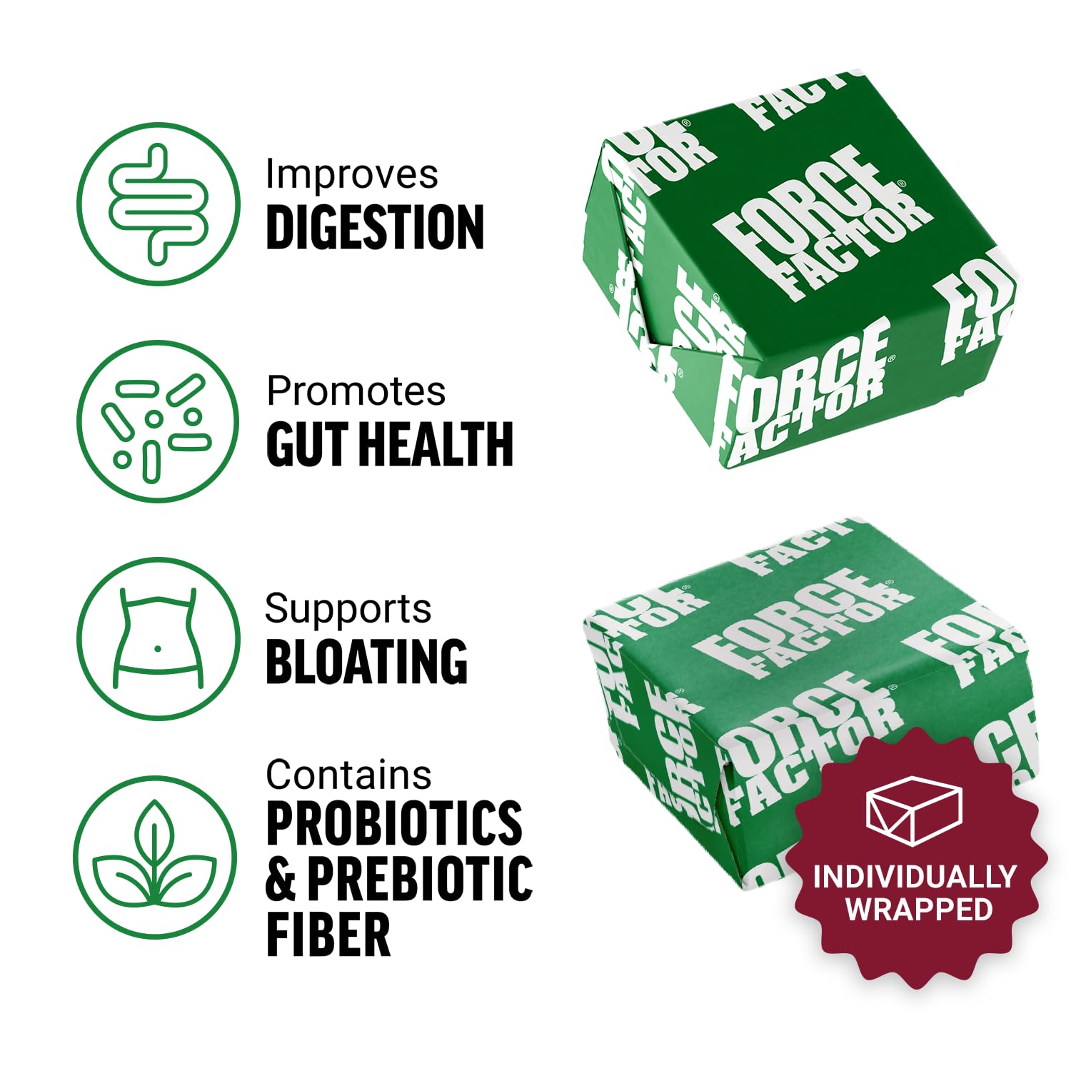 FORCE FACTOR Smarter Greens Soft Chews bottle front label highlights probiotic formula
