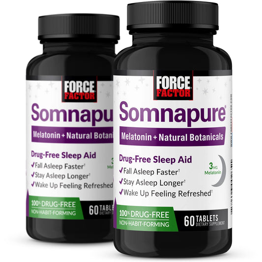 Force Factor Somnapure bottle close-up, a calming sleep aid option.