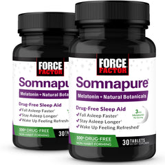 Force Factor Somnapure front label showing 60 tablets for natural sleep support