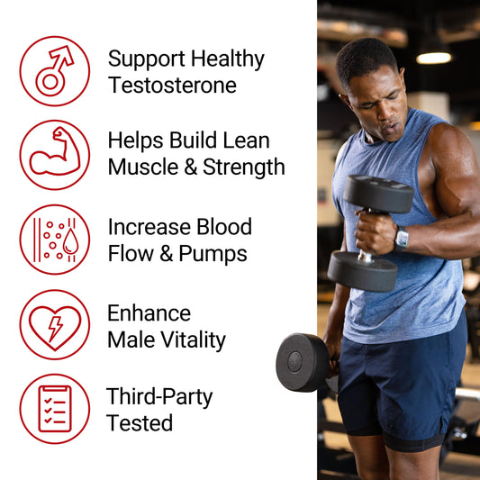 Force Factor Test X180 Alpha bottle back, shows ingredients and dosage information