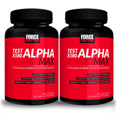 Force Factor Test X180 Alpha Max bottle front showing premium workout formula