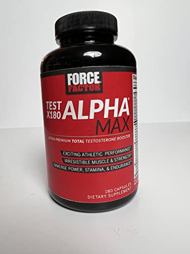 Force Factor Test X180 Alpha Max bottle with glass for lifestyle shot