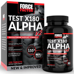 Force Factor Test X180 Alpha V2 bottle front view for daily strength support