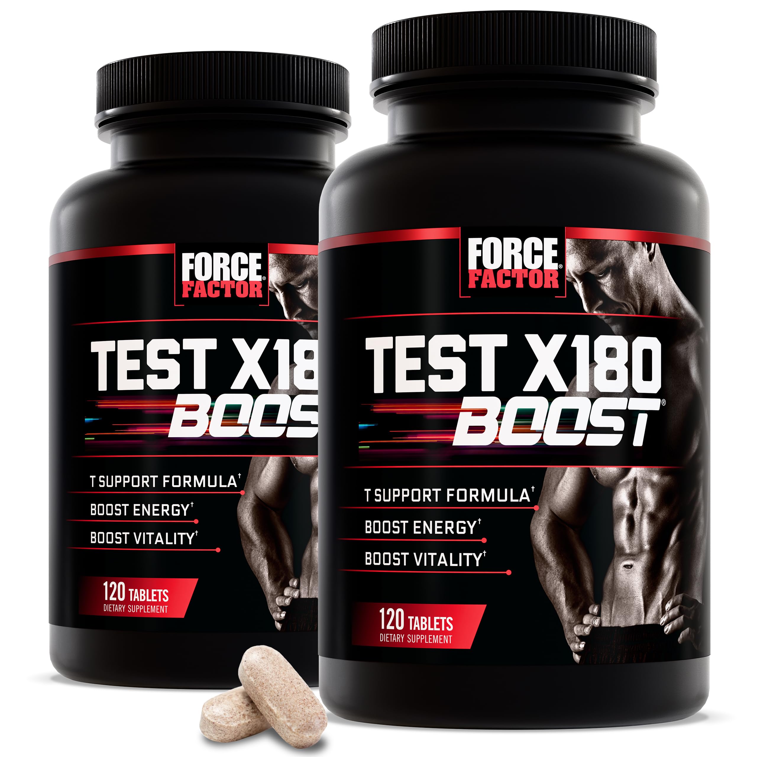 Force Factor Test X180 Boost bottle front view emphasizing daily energy support