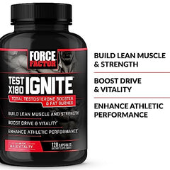 Closeup of Force Factor Test X180 Ignite capsules ready for daily use.