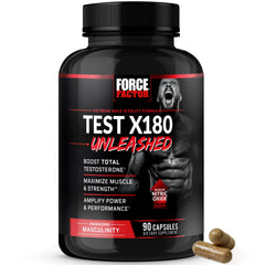 Force Factor Test X180 Unleashed bottle pour for daily workout energy