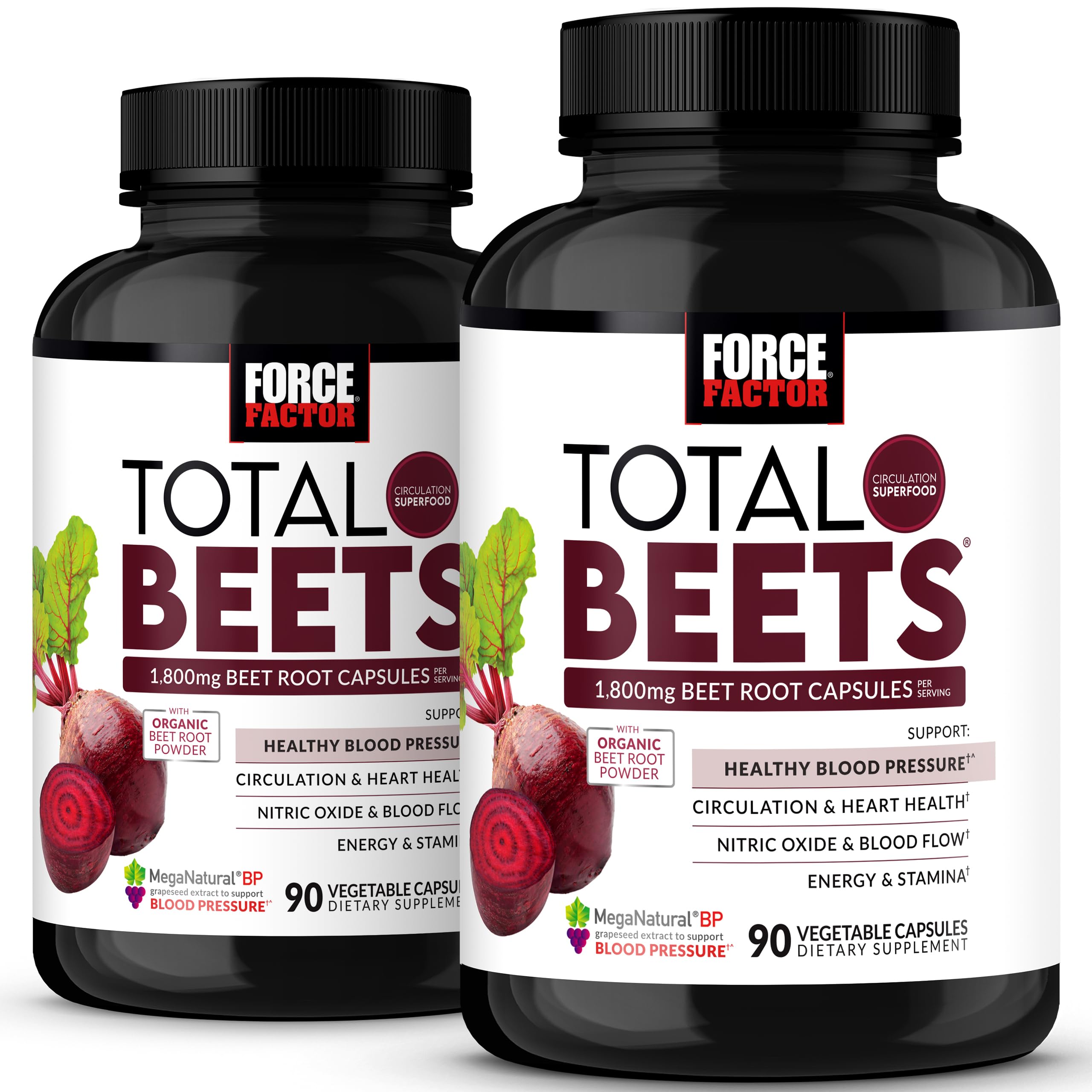 Force Factor Total Beets bottle with capsules signaling heart health support