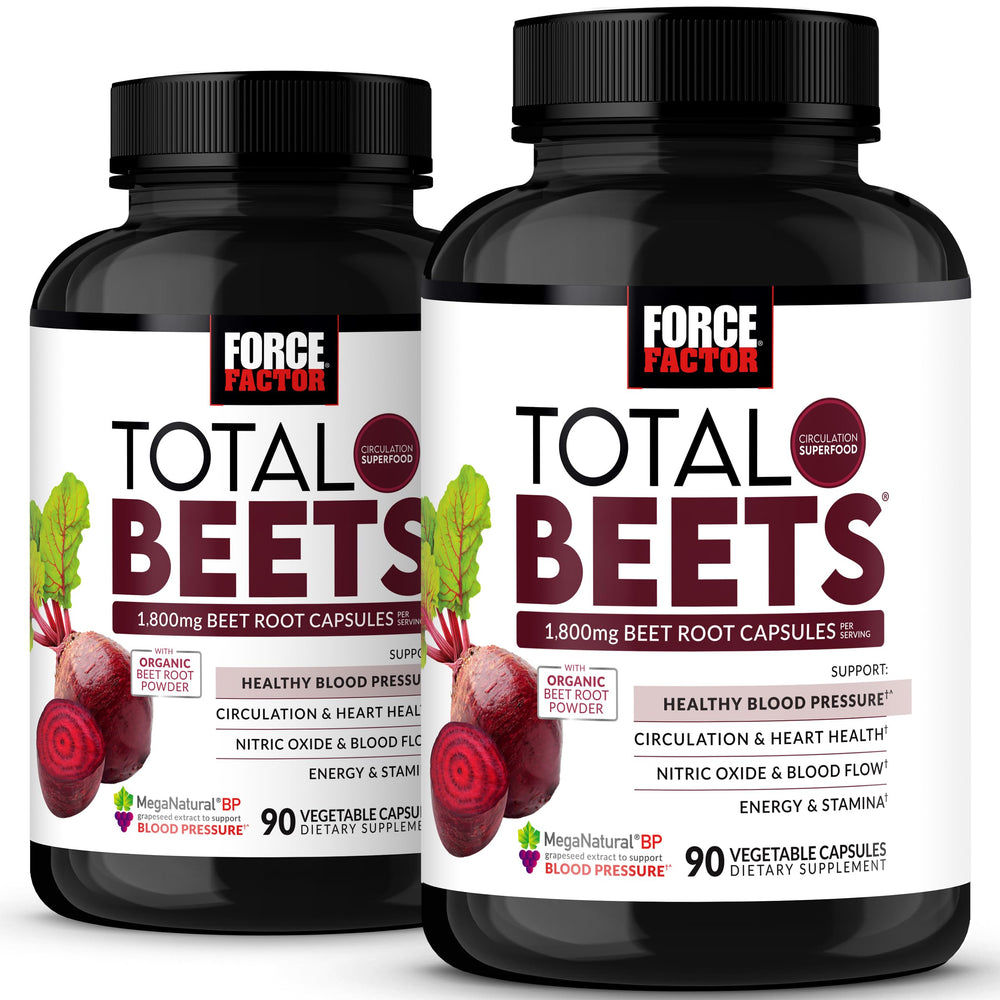 Force Factor Total Beets bottle with capsules signaling heart health support