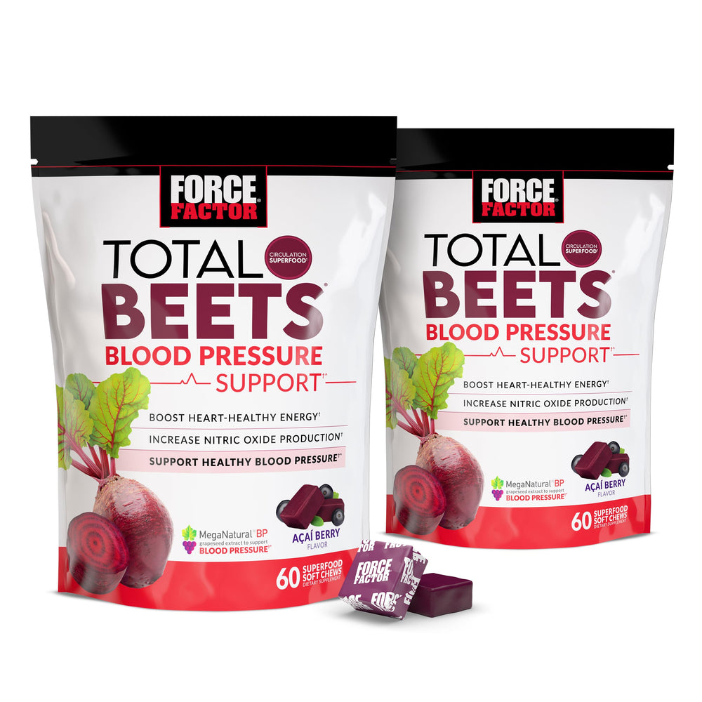 Force Factor Total Beets bottle—convenient heart-supporting nutrition on the go.