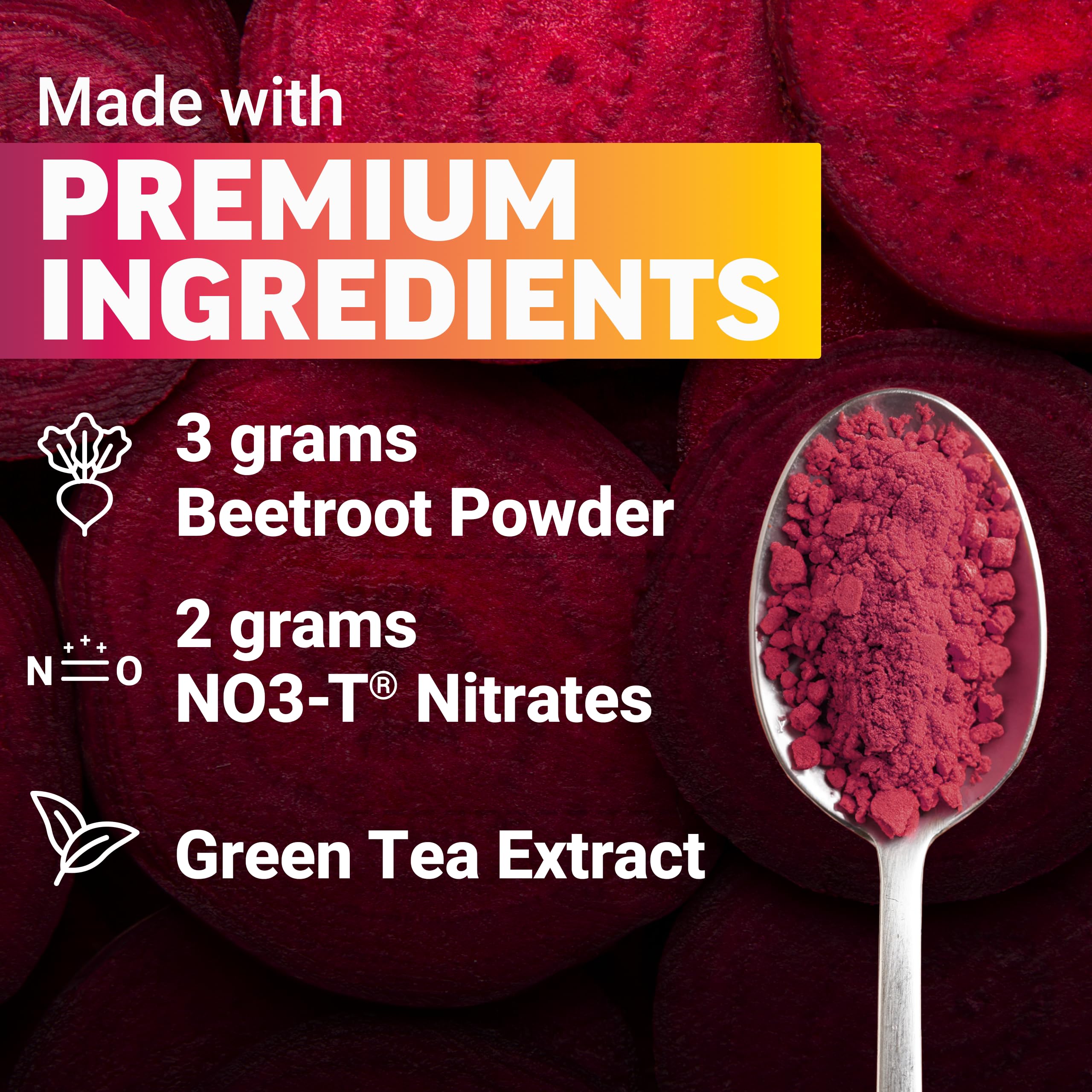 Force Factor Total Beets Energy Powder spoon serving for daily use