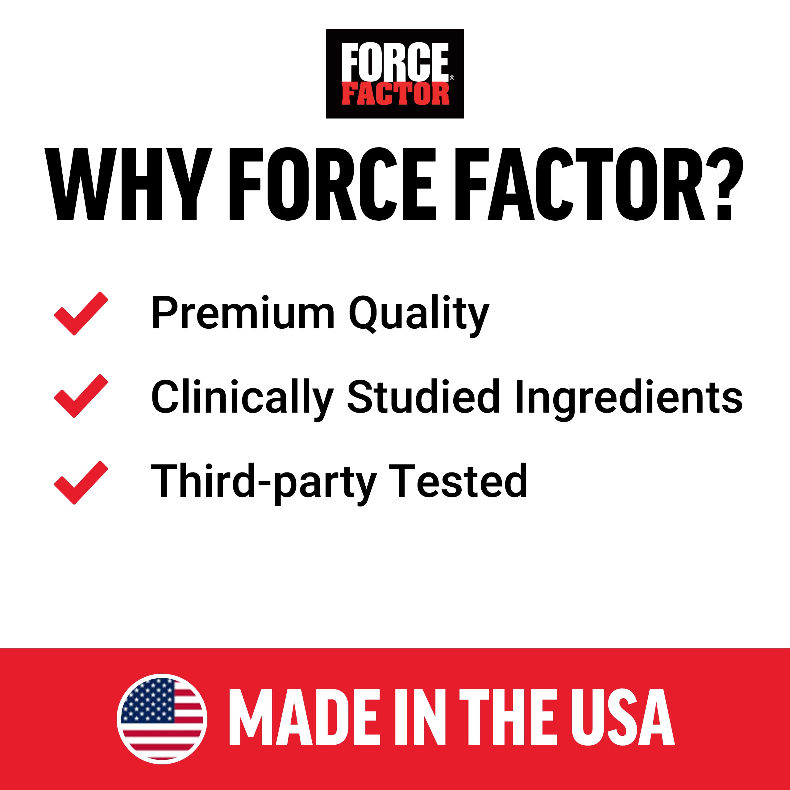 Force Factor Total Beets made in USA badge highlighting safety and quality