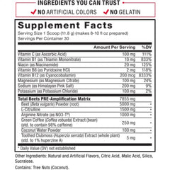 Product label detail showing NO3-T and L-citrulline ingredients