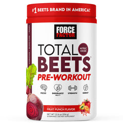 Force Factor Total Beets powder can ready for a pre-workout energy boost.