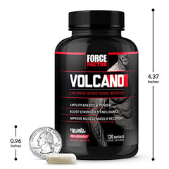 Force Factor Volcano in gym scene suggesting pre-workout timing