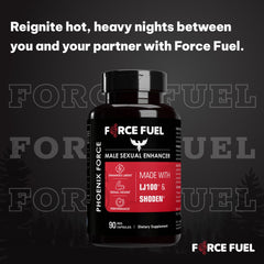 Two hands holding Phoenix Force bottle for intimate wellness.