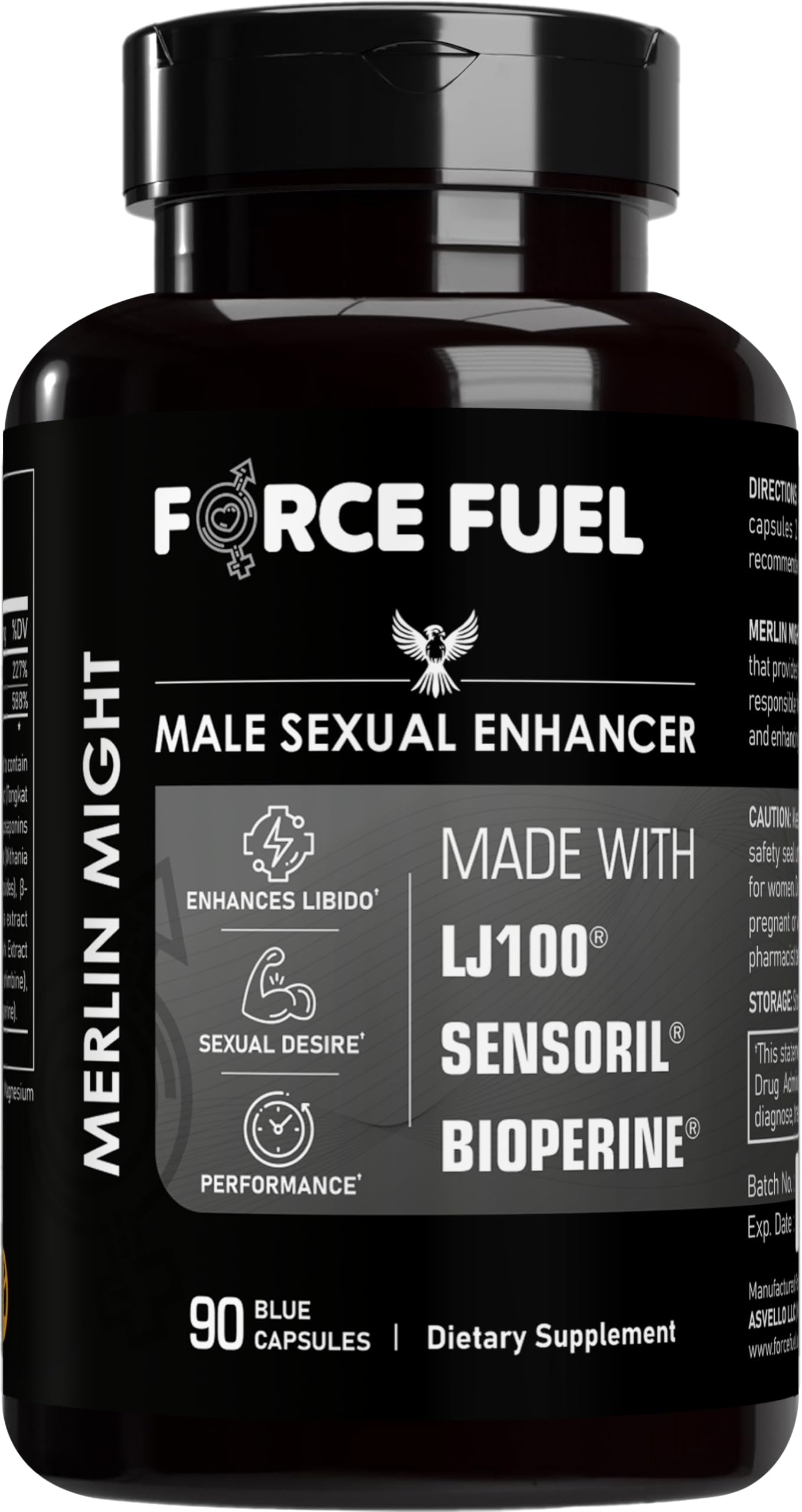 Force Fuel sex pills for men bottle front — convenient stamina support.