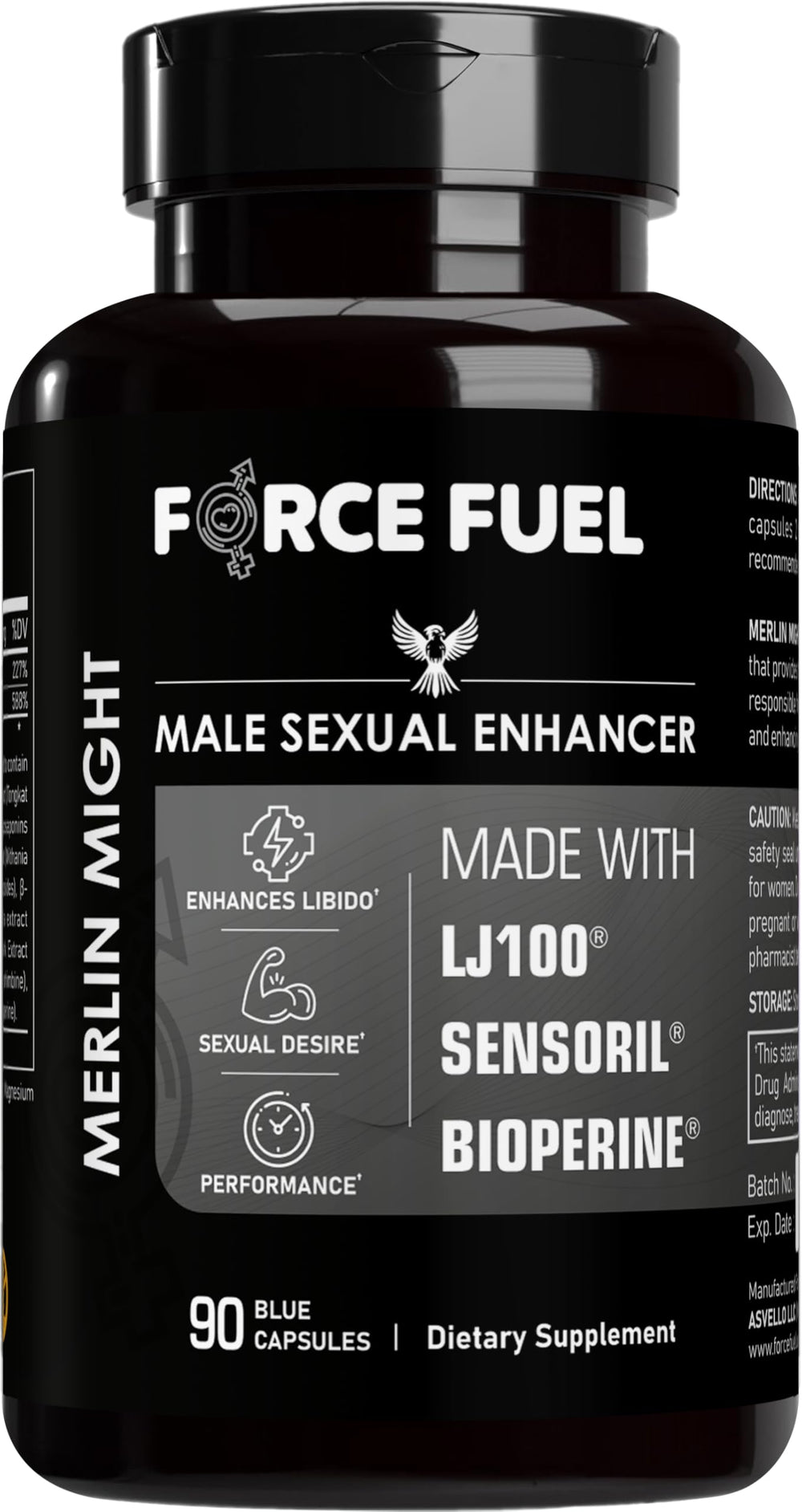 Force Fuel sex pills for men bottle front — convenient stamina support.