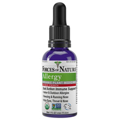 Forces of Nature Allergy Relief Drops bottle shown for natural, non-drowsy support
