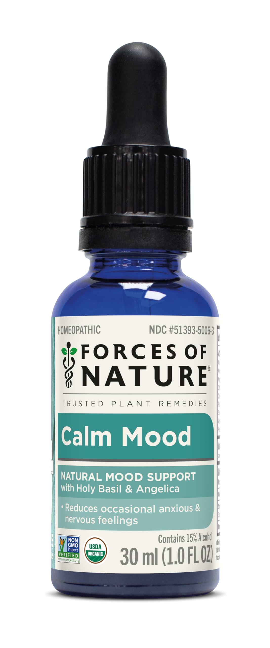 Forces of Nature Calm Mood bottle with dropper for on-the-go mood support