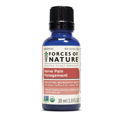 Forces of Nature nerve pain relief bottle with organic topical formula for targeted relief