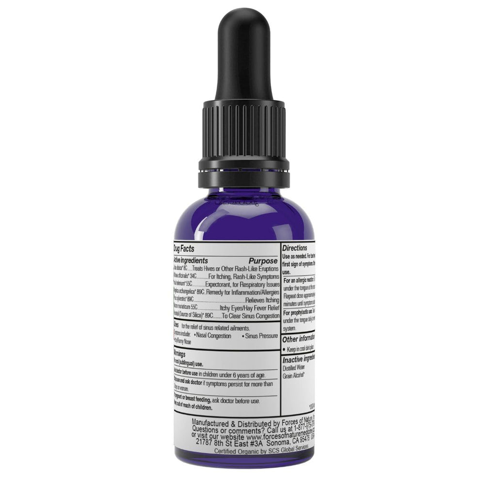 Forces of Nature sublingual drops applied under the tongue for rapid relief