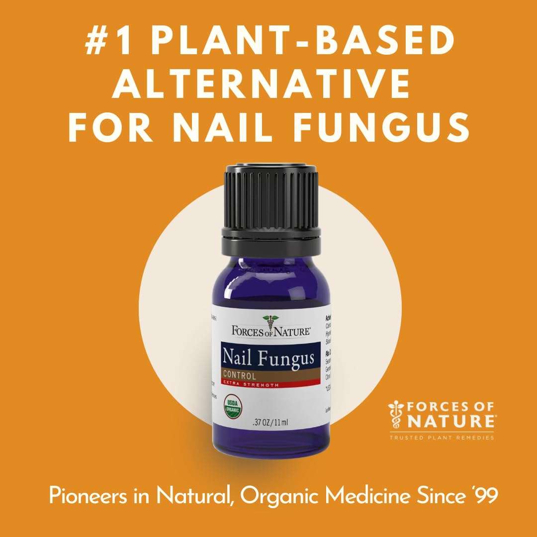 Forces of Nature Toenail Fungus Treatment on bathroom counter ready for daily use