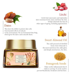 Forest Essentials Date & Litchi natural ingredients detail hints at antioxidant-rich care.
