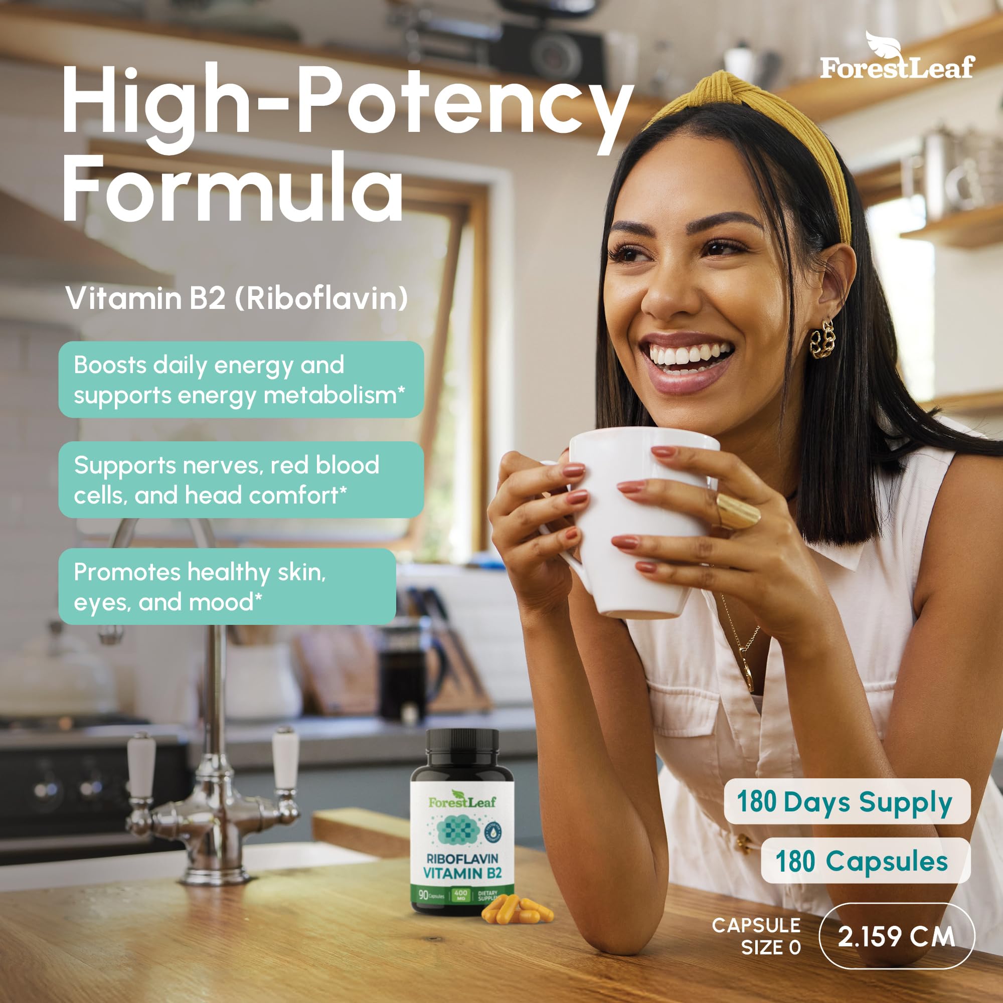 ForestLeaf B2 riboflavin two-pack box showcases value and convenience for daily use.