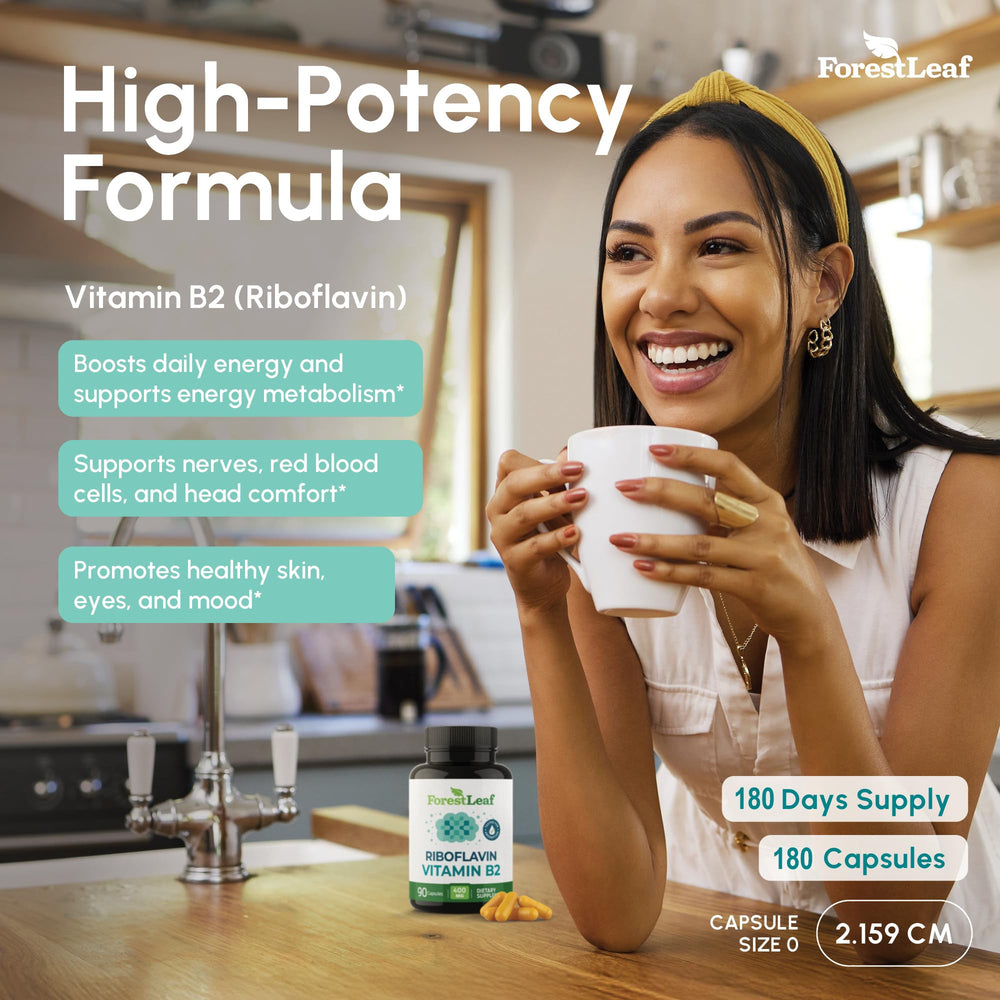 ForestLeaf B2 riboflavin two-pack box showcases value and convenience for daily use.