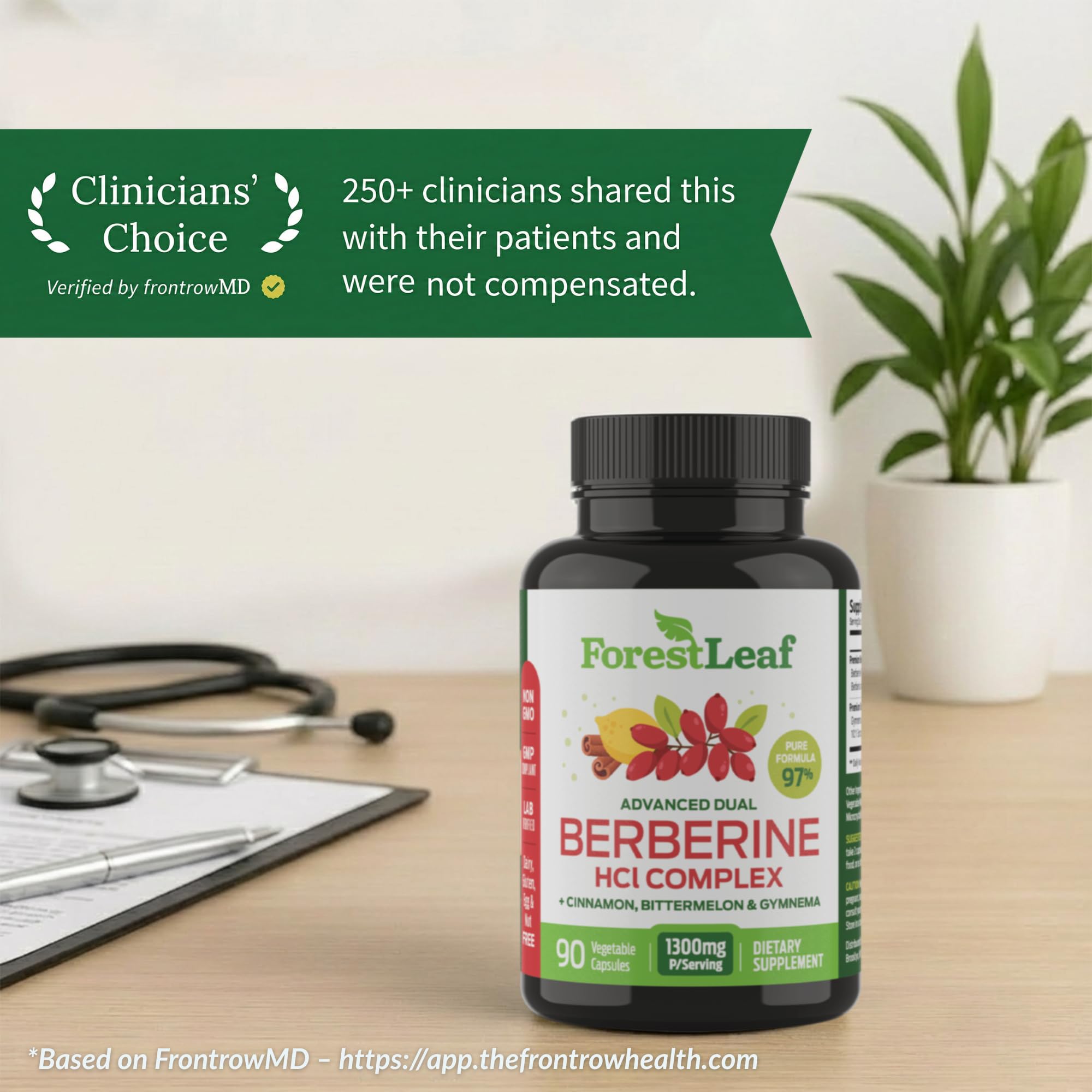 ForestLeaf Berberine beside bitter melon and gymnema illustrating botanical synergy