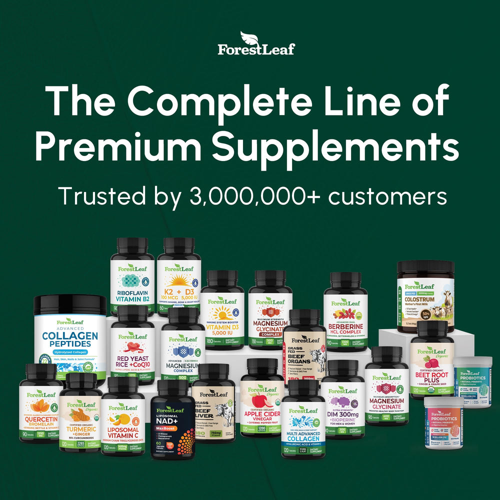 ForestLeaf Berberine ingredients panel highlights cinnamon, bitter melon and gymnema