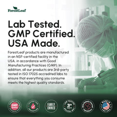 Made in USA seal on ForestLeaf Berberine packaging with third-party testing
