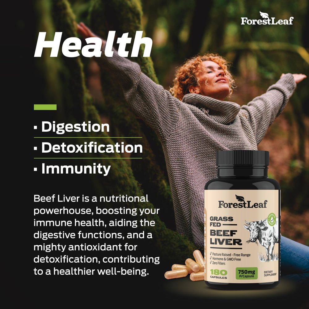 ForestLeaf capsules poured into hand for easy daily use.